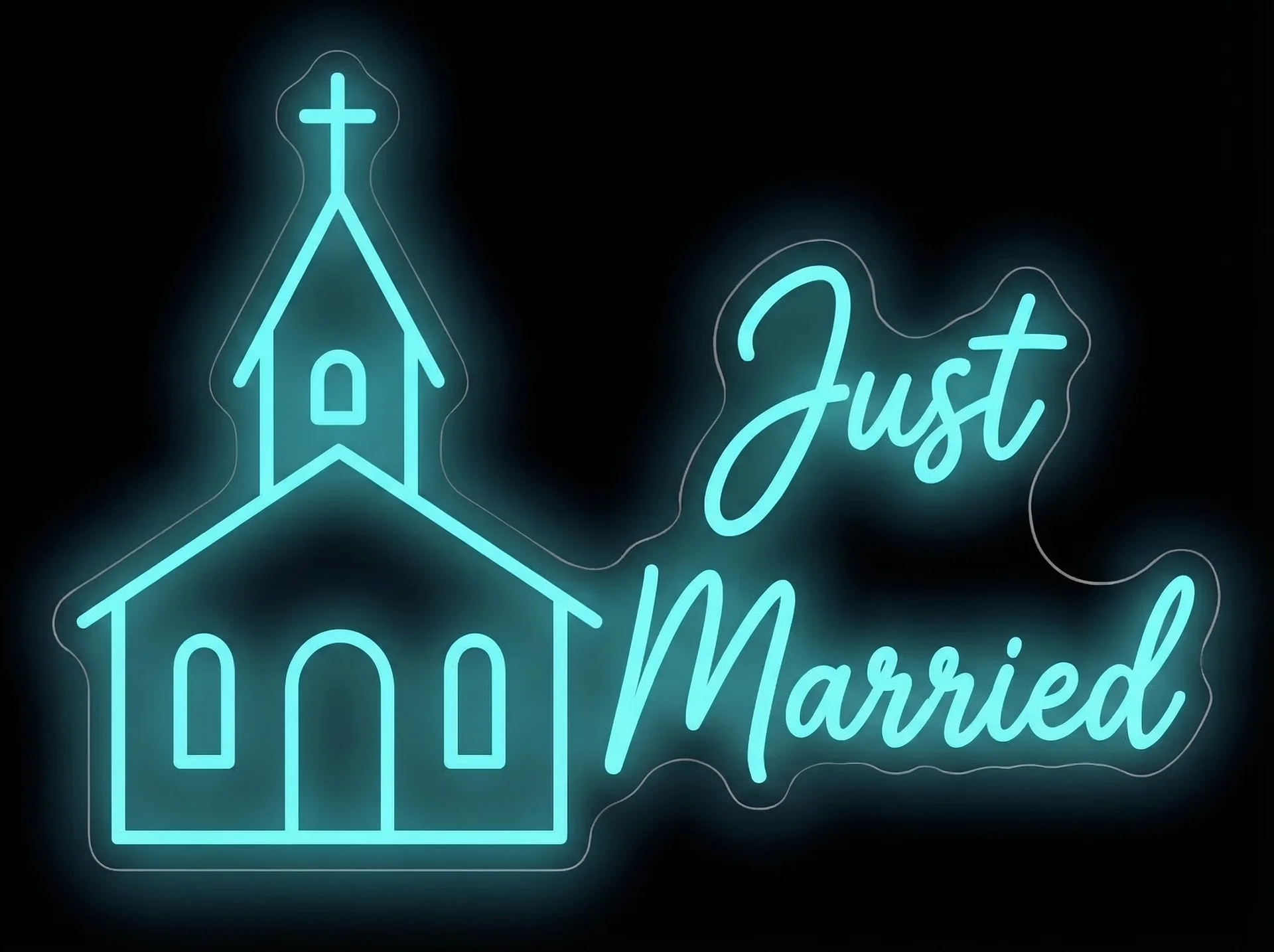 Just Married — custom LED neon sign