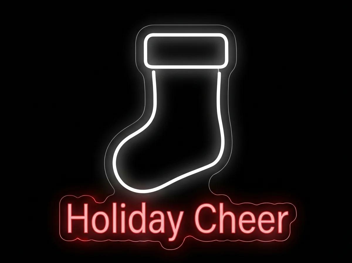 Cheer Stocking — custom LED neon sign