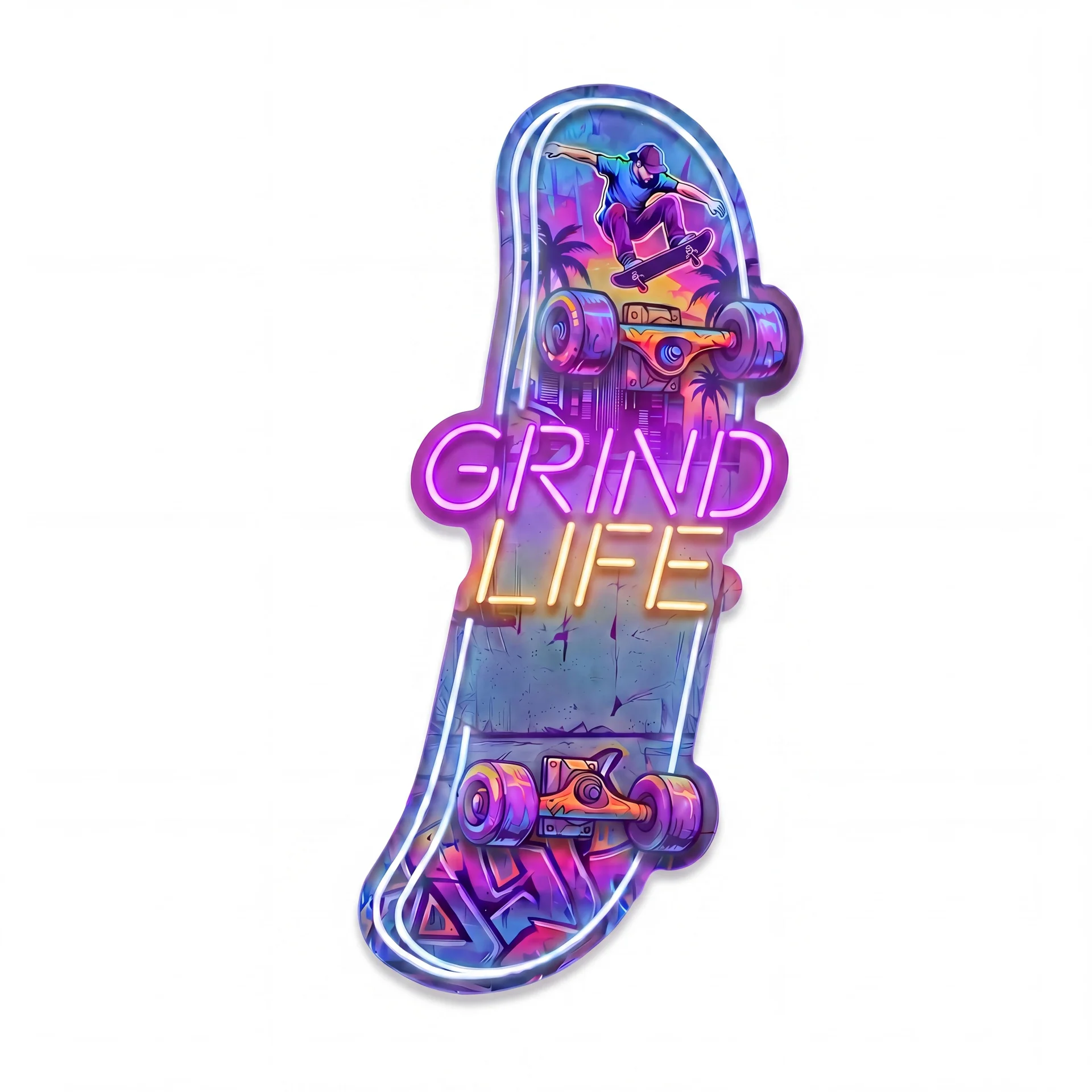 Grind Life Skateboard — custom LED neon sign