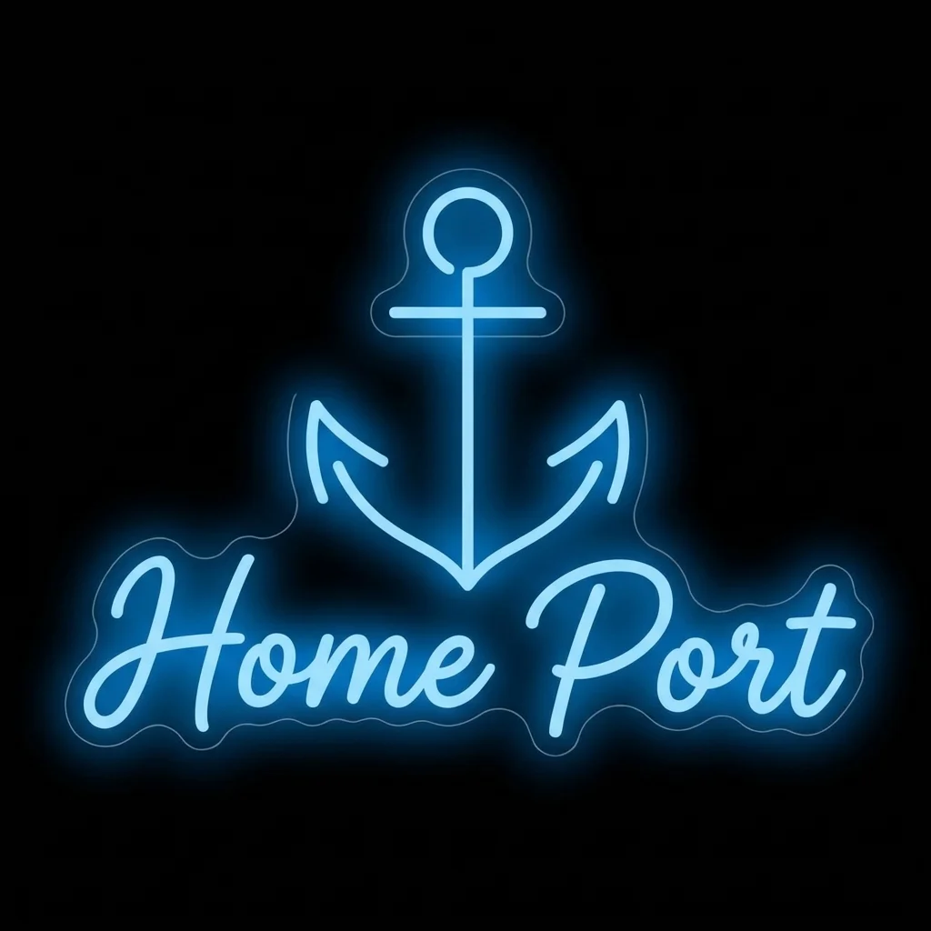 Home Port — custom LED neon sign