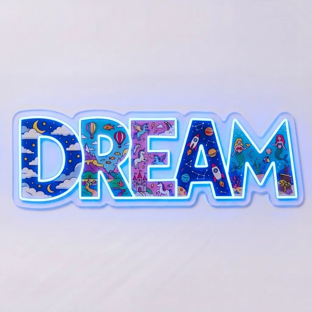 The Dream Mural — custom LED neon sign