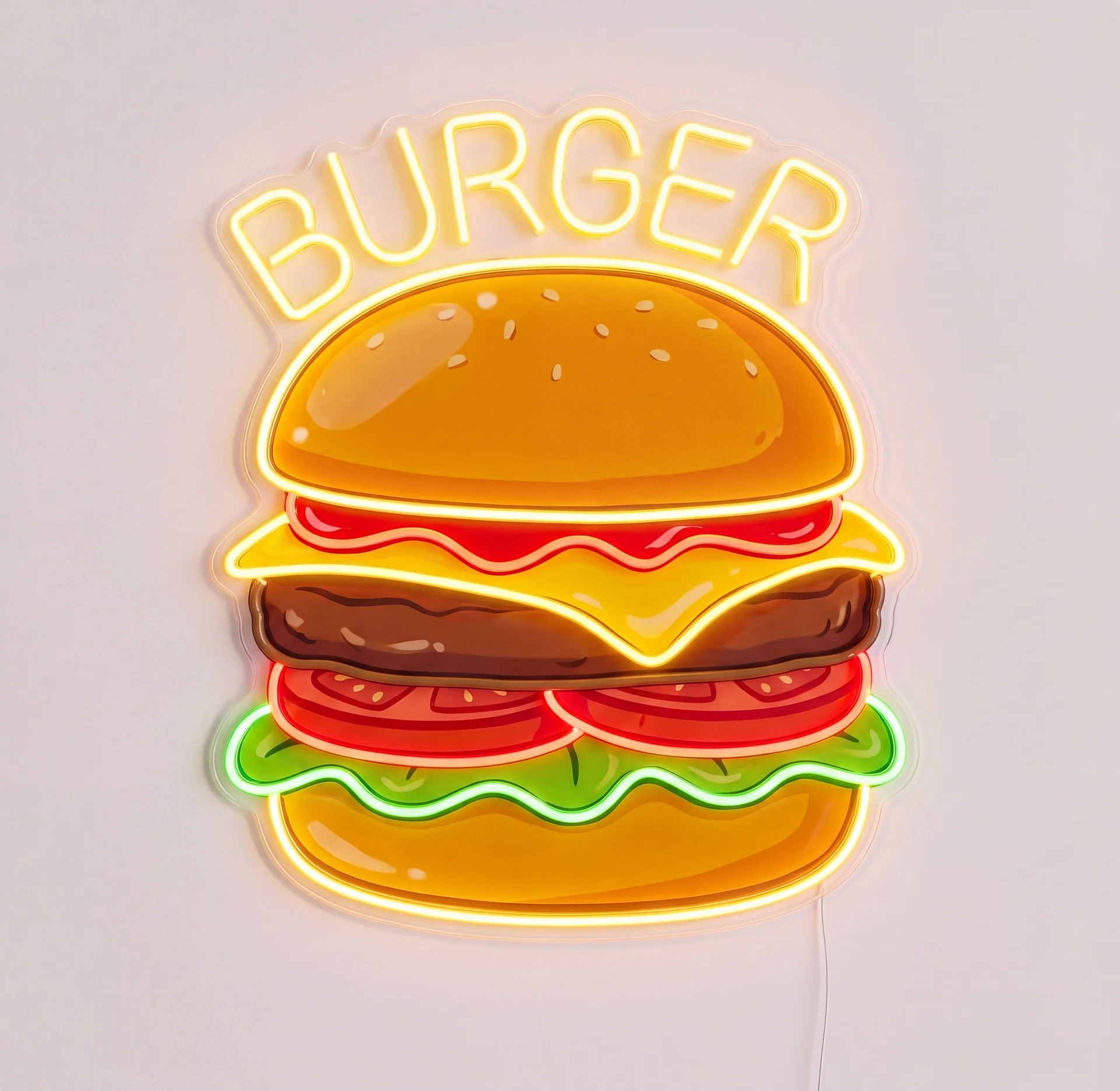 Burger — custom LED neon sign