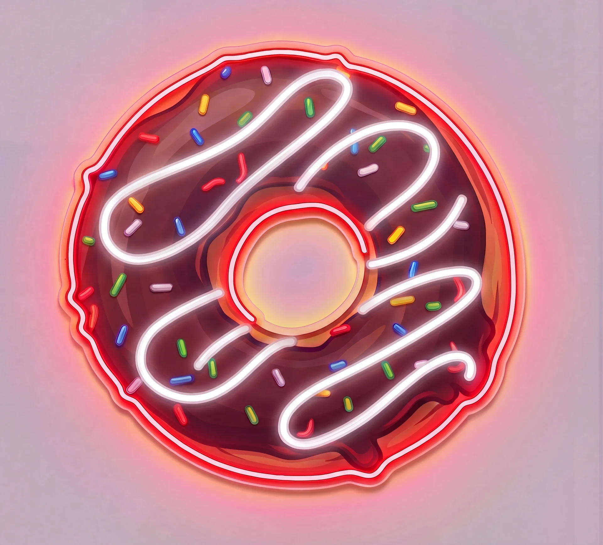 Chocolate Sprinkles Donut — custom LED neon sign