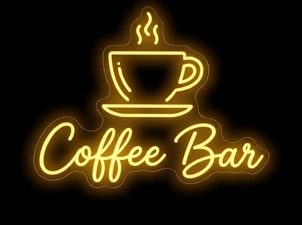 Coffee Bar — custom LED neon sign