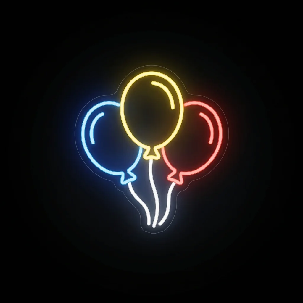 Celebration Balloons — custom LED neon sign