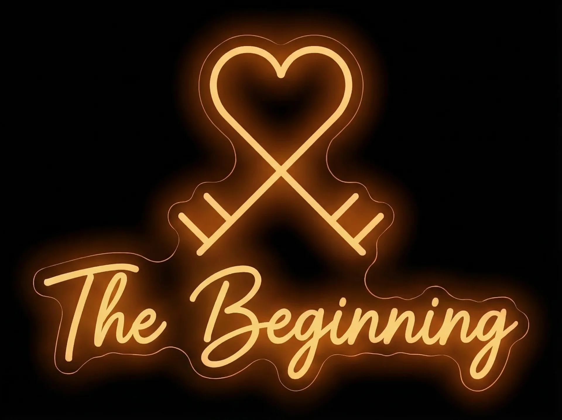 The Beginning — custom LED neon sign