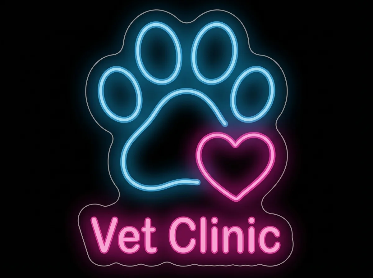 Vet Clinic Neon — custom LED neon sign