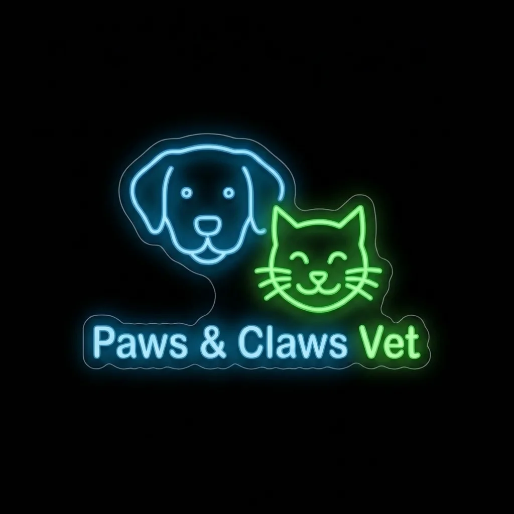 Paws & Claws — custom LED neon sign