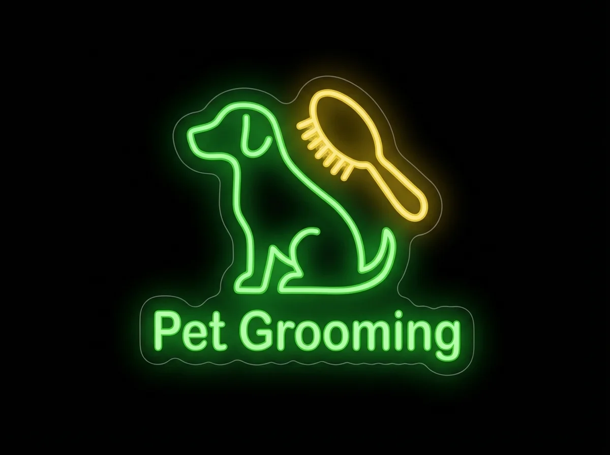 Pet Grooming — custom LED neon sign
