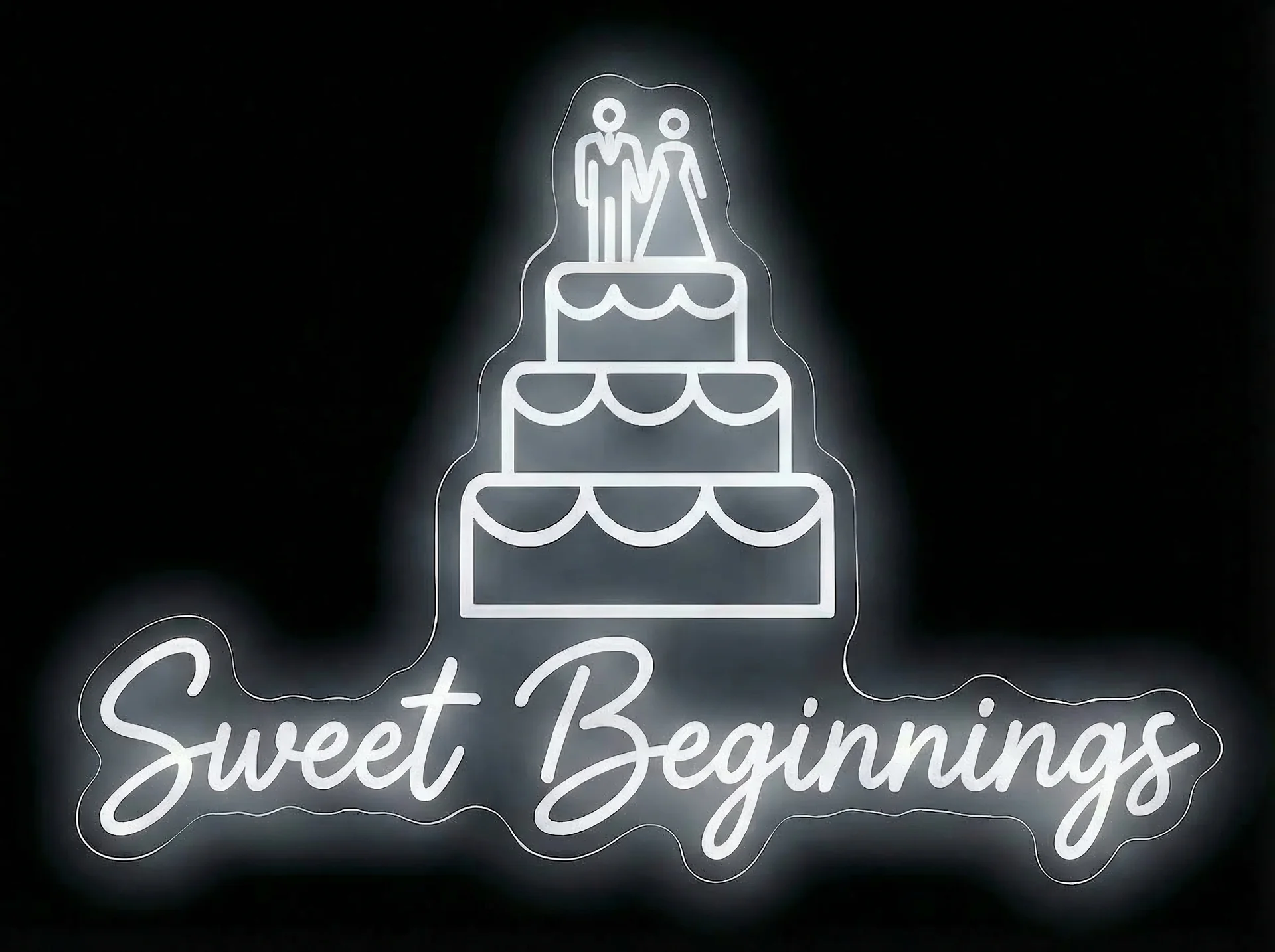 Sweet Beginnings — custom LED neon sign