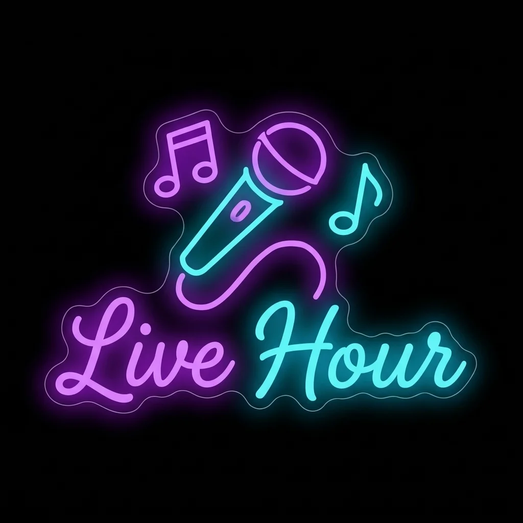 Live Hour — custom LED neon sign
