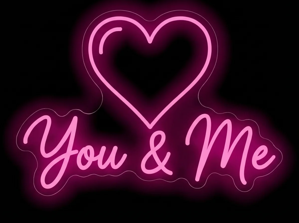 You & Me — custom LED neon sign