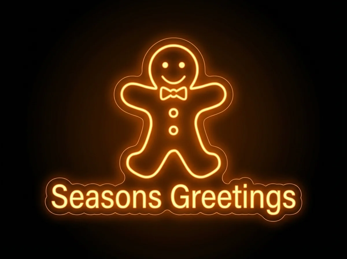 Gingerbread Man — custom LED neon sign