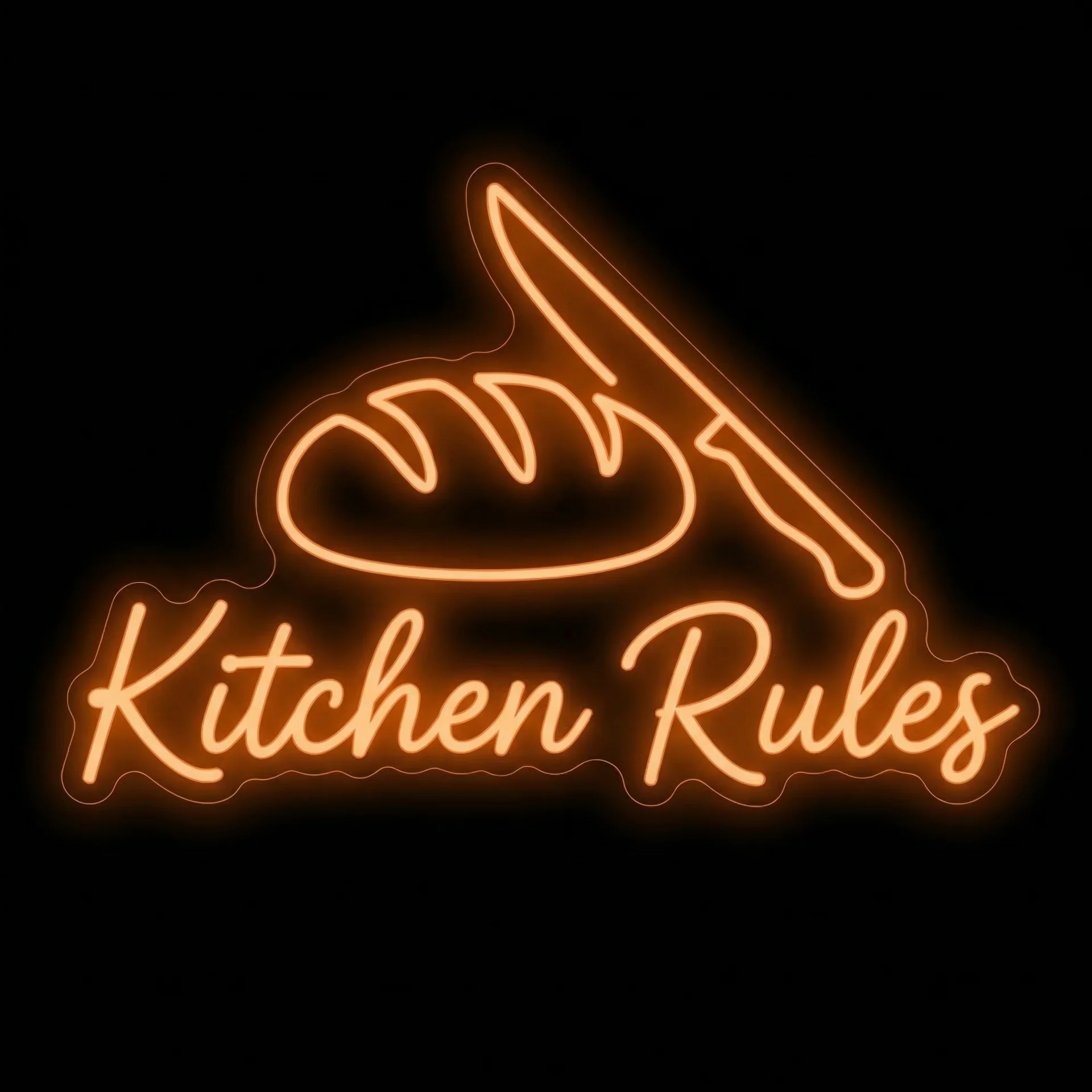 Kitchen Rules — custom LED neon sign