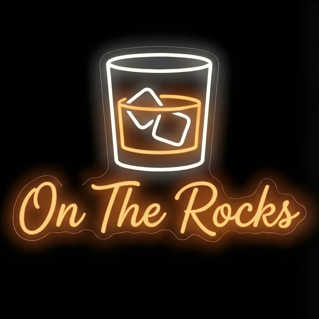 On The Rocks — custom LED neon sign