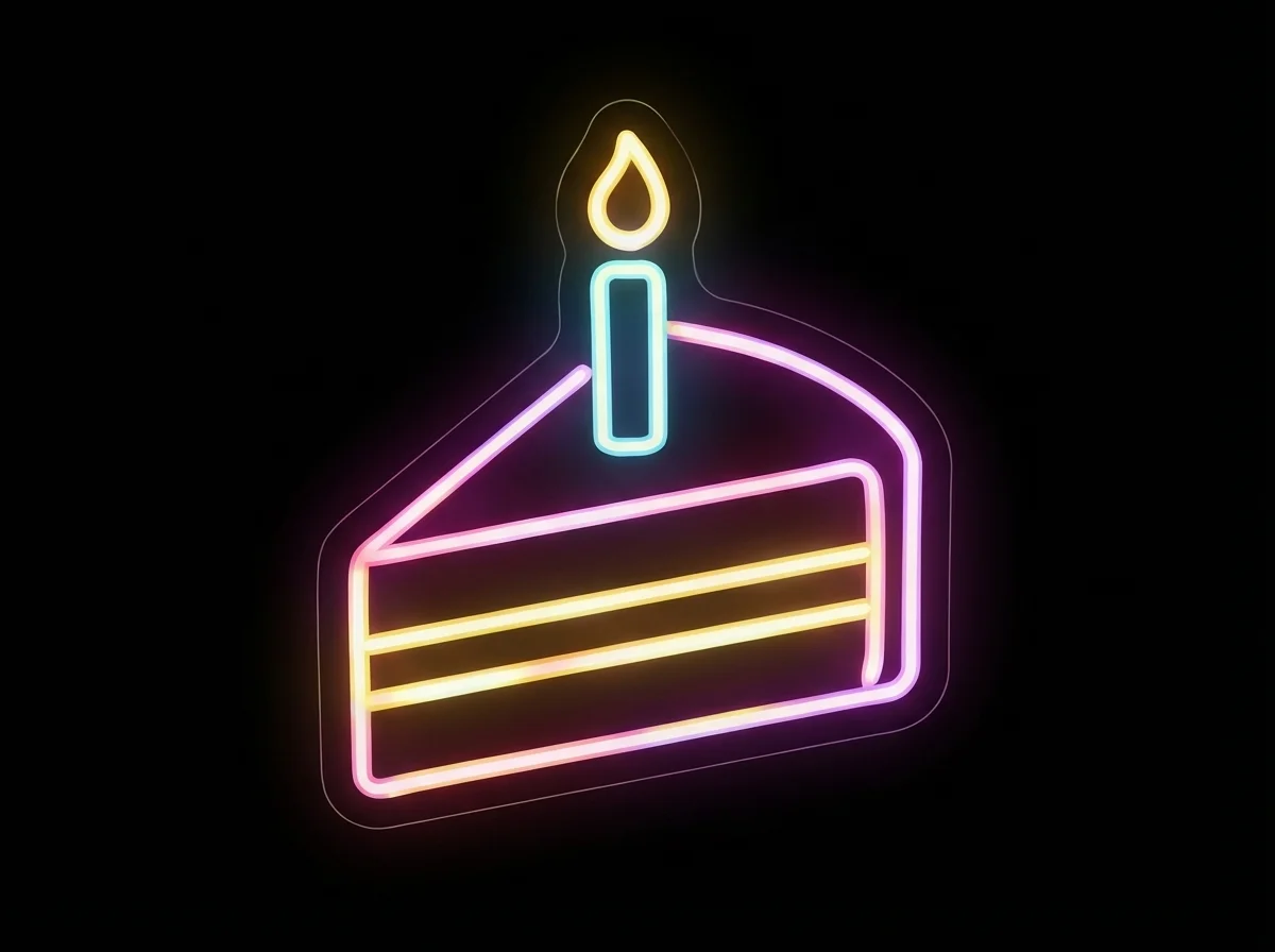 Birthday Cake — custom LED neon sign
