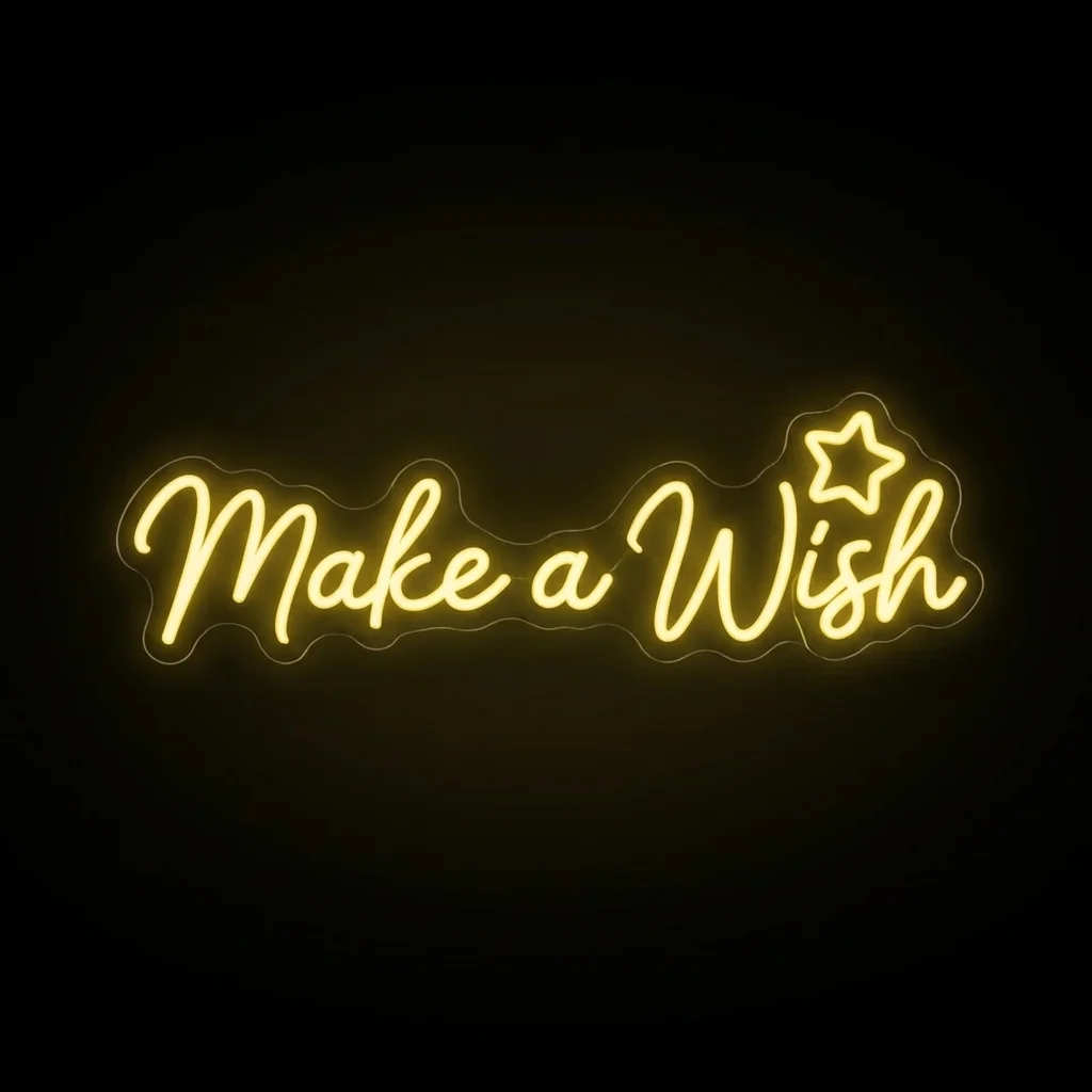 Make a Wish — custom LED neon sign