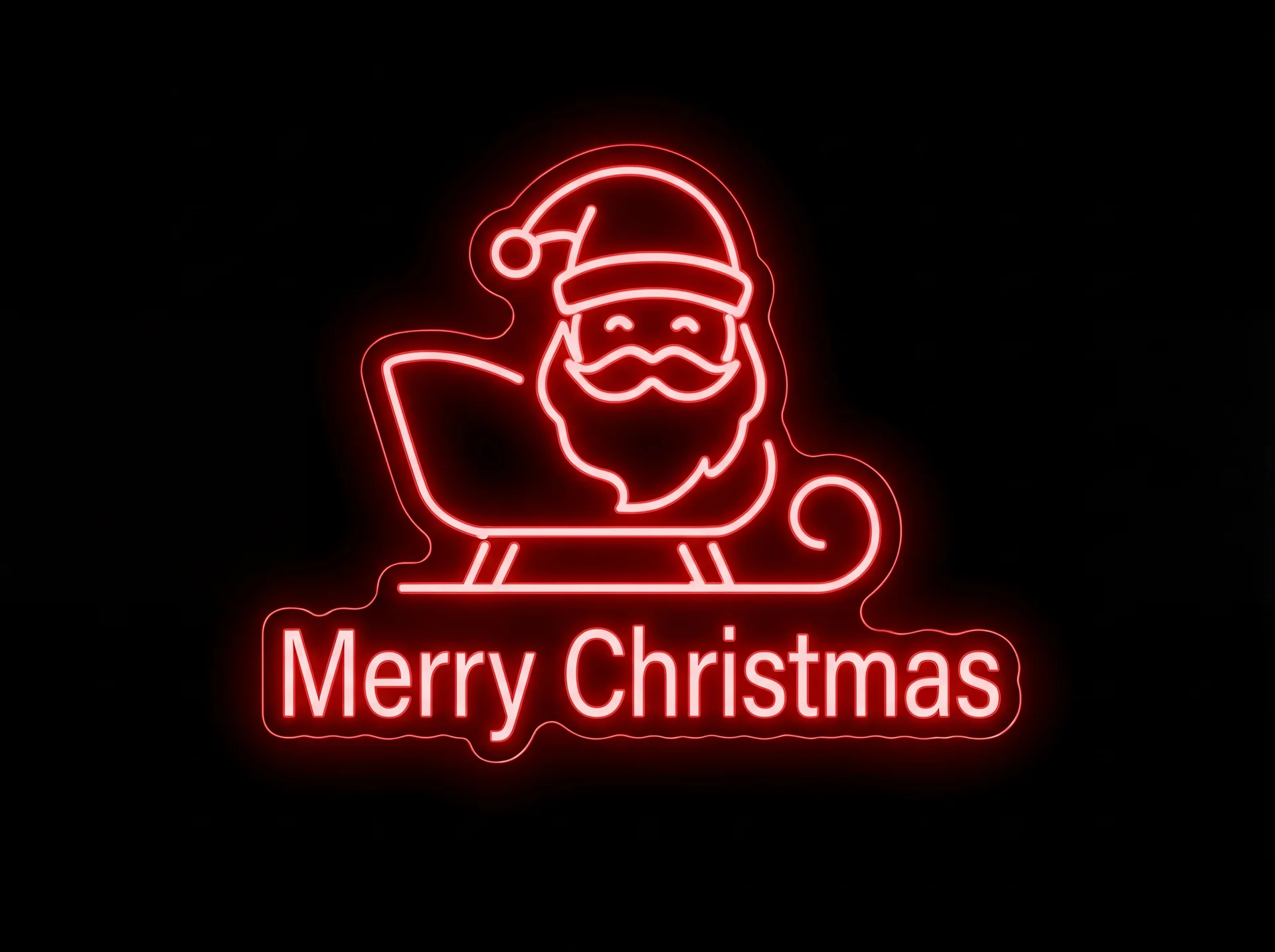 Santa Sleigh — custom LED neon sign