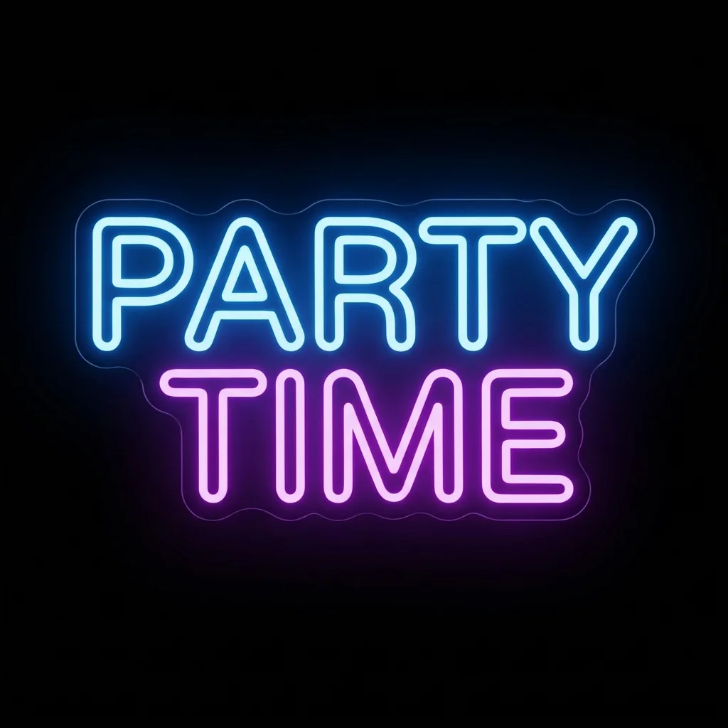 Party Time — custom LED neon sign